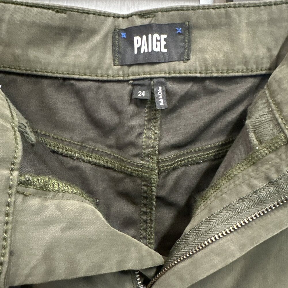 PAIGE Women's Clean Front Sasha size 24 x 34 Jean Knee Darts Wide Leg High Rise - Picture 15 of 15